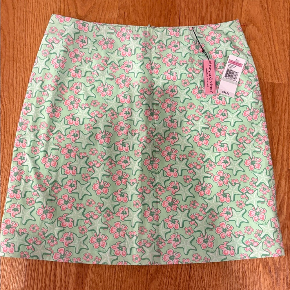 Vineyard Vines Mint and Pink Floral Golf Skirt